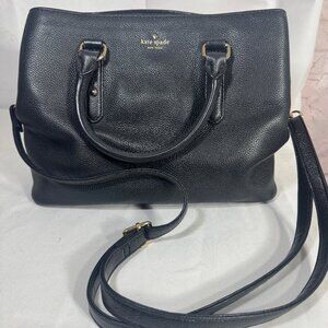 Kate Spade Larchmont Avenue Evangelie satchel with black pebbled leather